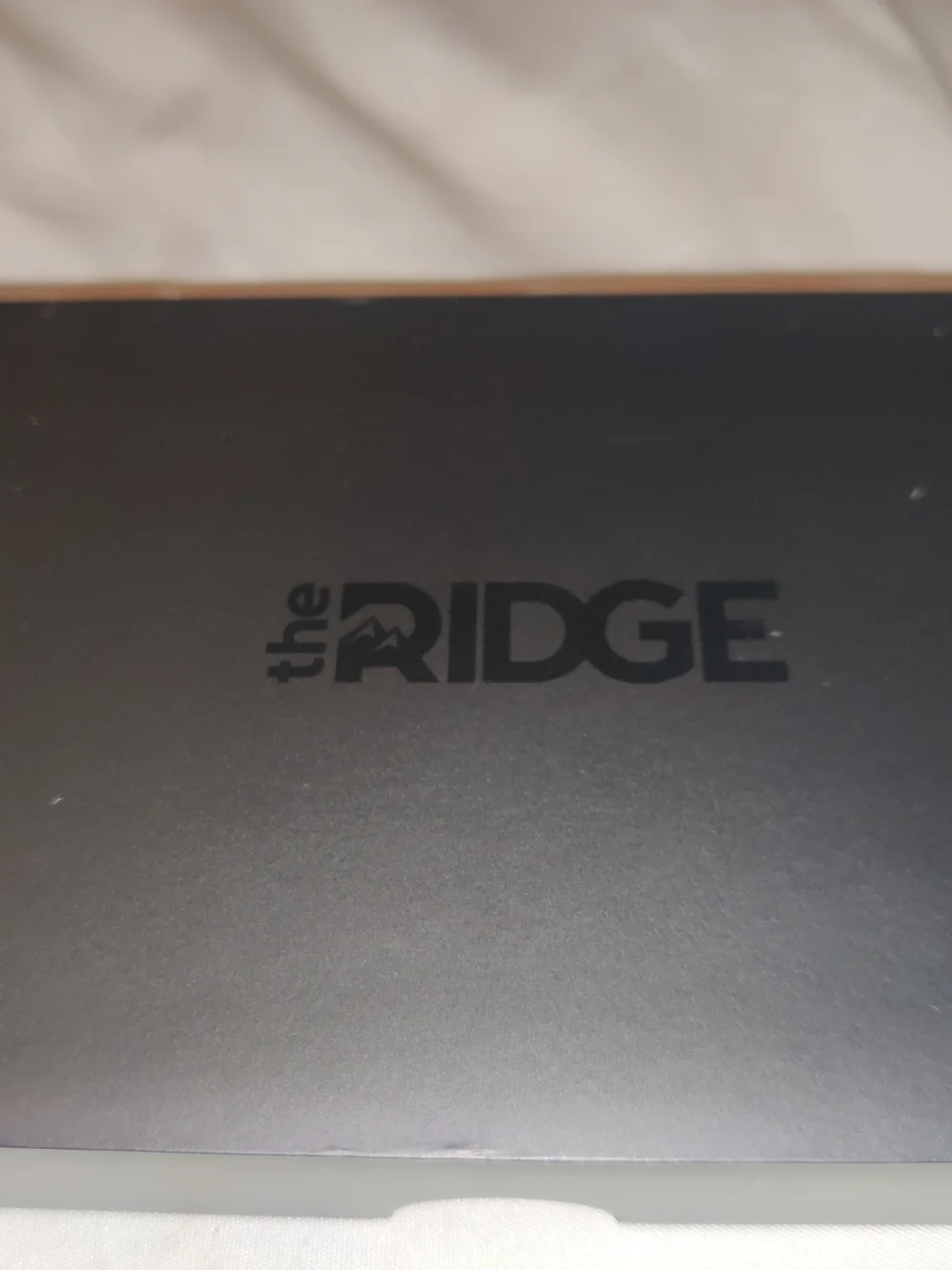 The Ridge RFID Block Men's Wallet W/$$ Strap Burnt Titanium(Has A Few Scratches)